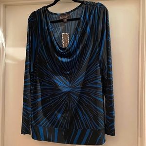 NWT Dana Buchman Blue Pullover Blouse 1X